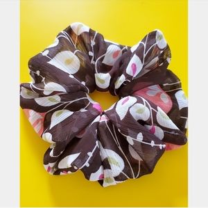 HANDMADE FLORAL BLACK SCRUNCHIE
